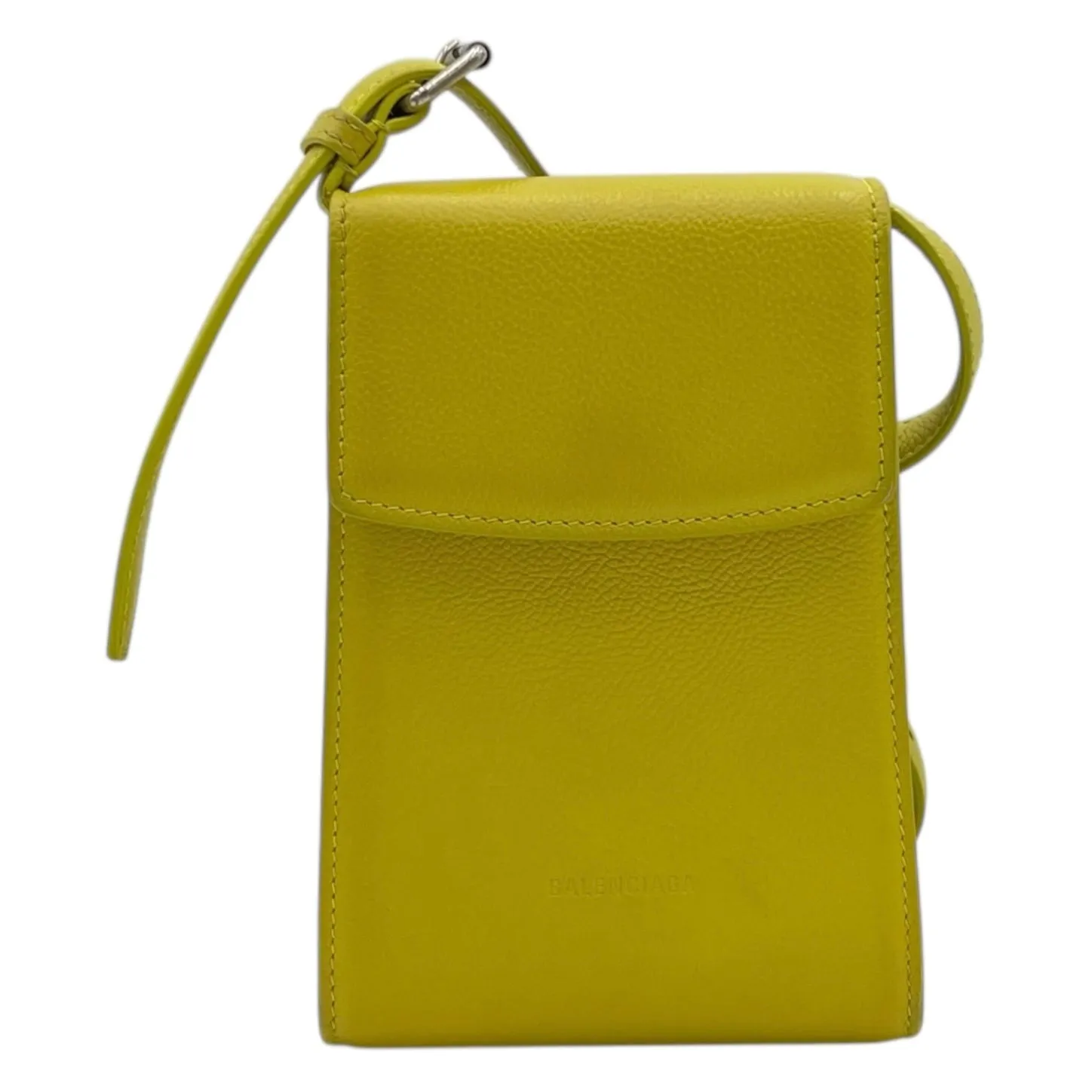 Ghost Crossbody Bag Small Yellow in Calfskin, Silver hardware