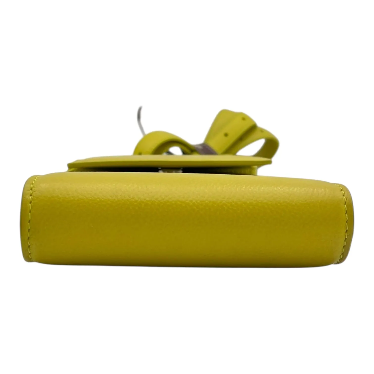 Ghost Crossbody Bag Small Yellow in Calfskin, Silver hardware