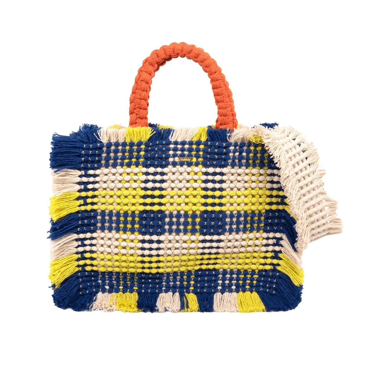 Gossypium Tote Bag Medium - Navy, Buttercream, Yellow & Orange