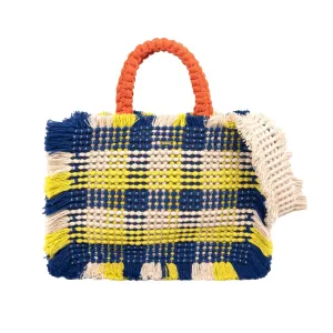 Gossypium Tote Bag Medium - Navy, Buttercream, Yellow & Orange