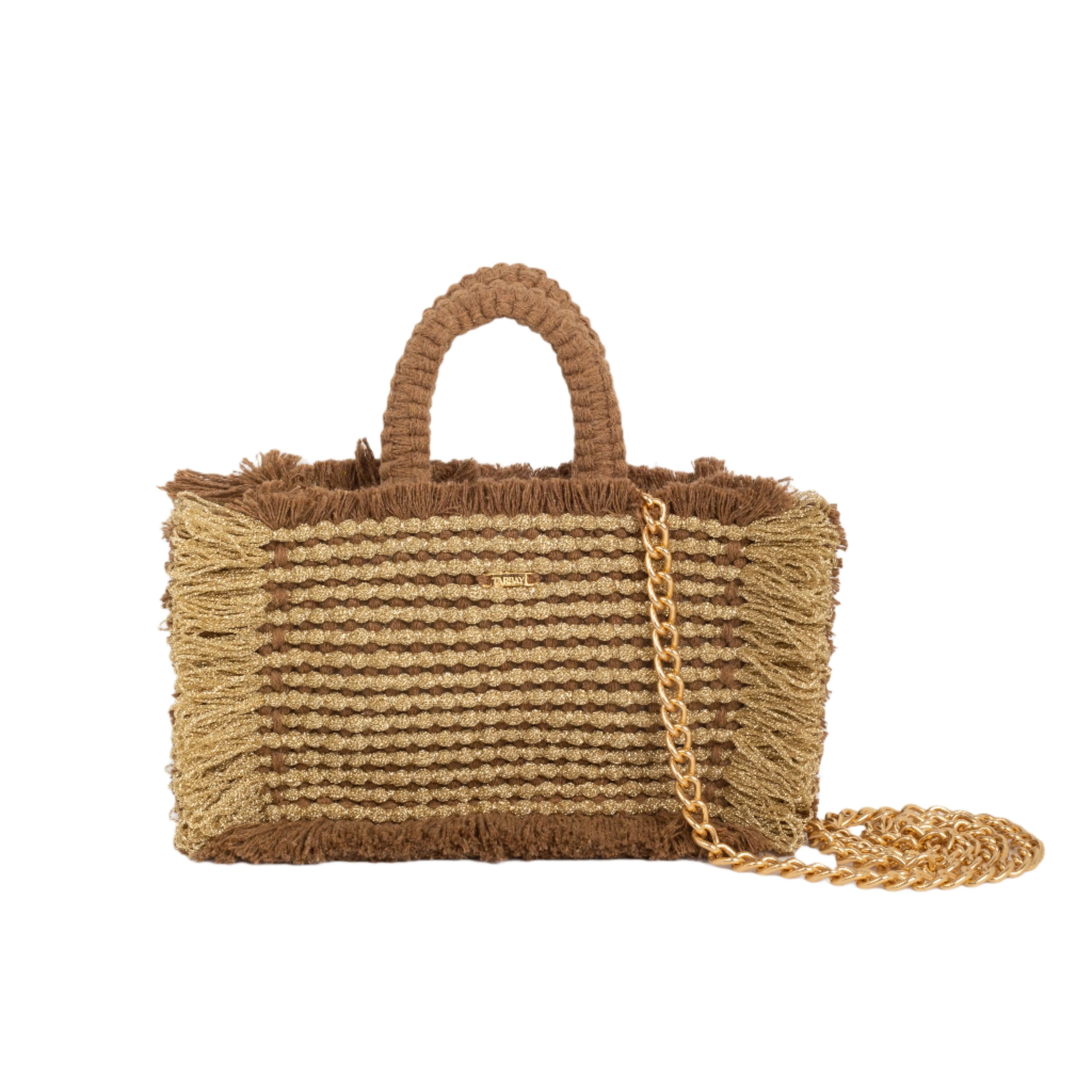 Gossypium Tote Bag Small - Tobacco & Gold