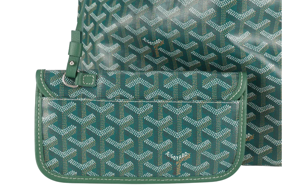 GOYARD BOHEME HOBO PANDA GREEN GOYARDINE CANVAS WITH SMALL POUCH AND DUST COVER