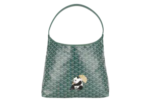 GOYARD BOHEME HOBO PANDA GREEN GOYARDINE CANVAS WITH SMALL POUCH AND DUST COVER
