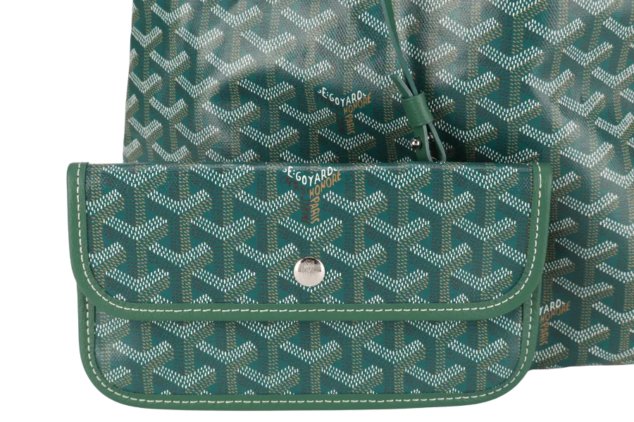 GOYARD BOHEME HOBO PANDA GREEN GOYARDINE CANVAS WITH SMALL POUCH AND DUST COVER