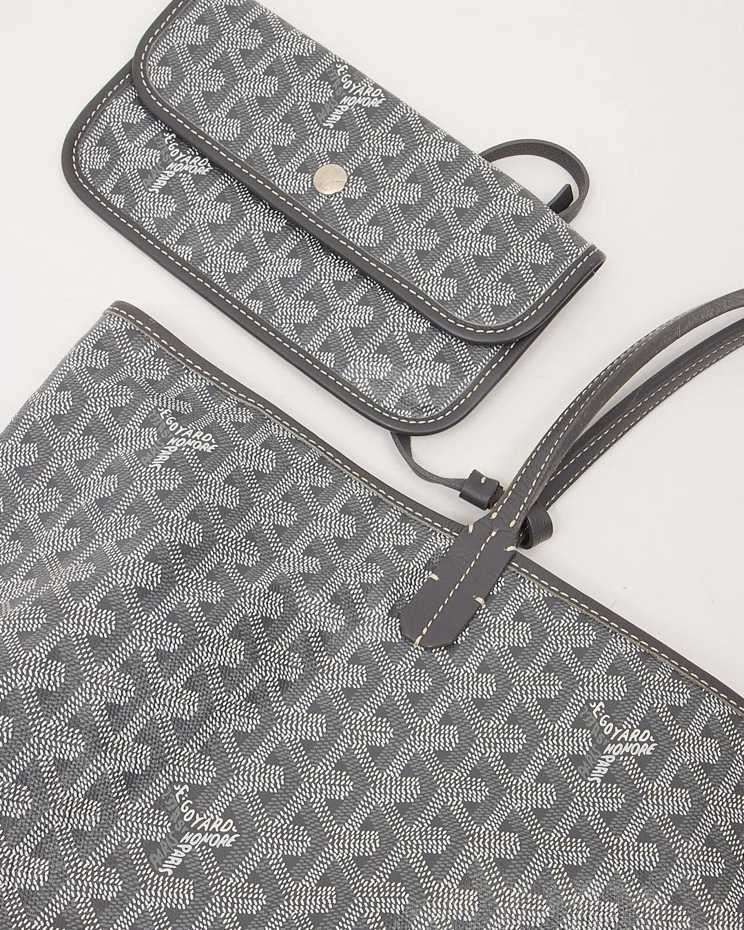 Goyard Grey Goyardine Saint Louis PM Tote Bag