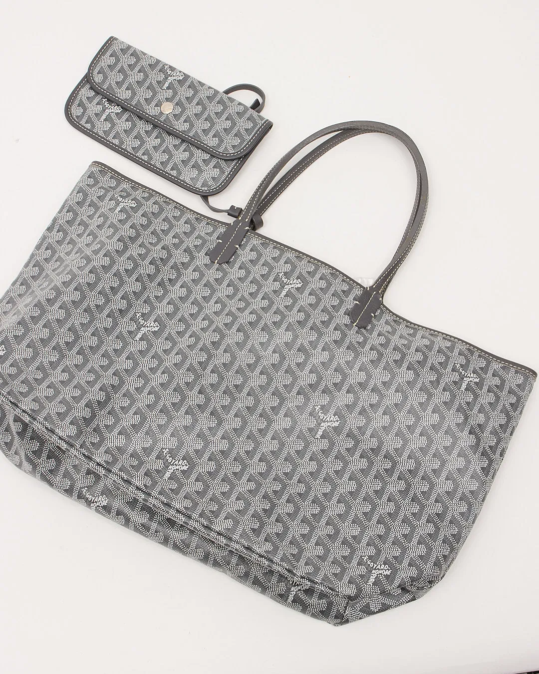 Goyard Grey Goyardine Saint Louis PM Tote Bag