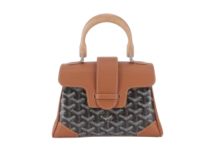 GOYARD MINI SAIGON BLACK & TAN WITH STRAPS WITH DUST COVER AND BOX