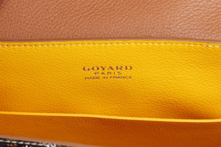 GOYARD MINI SAIGON BLACK & TAN WITH STRAPS WITH DUST COVER AND BOX