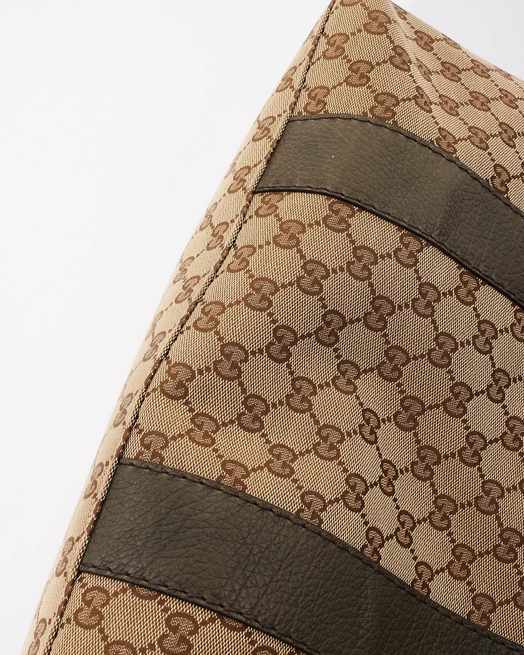 Gucci Beige GG Canvas Bamboo Libeccio Tote Bag