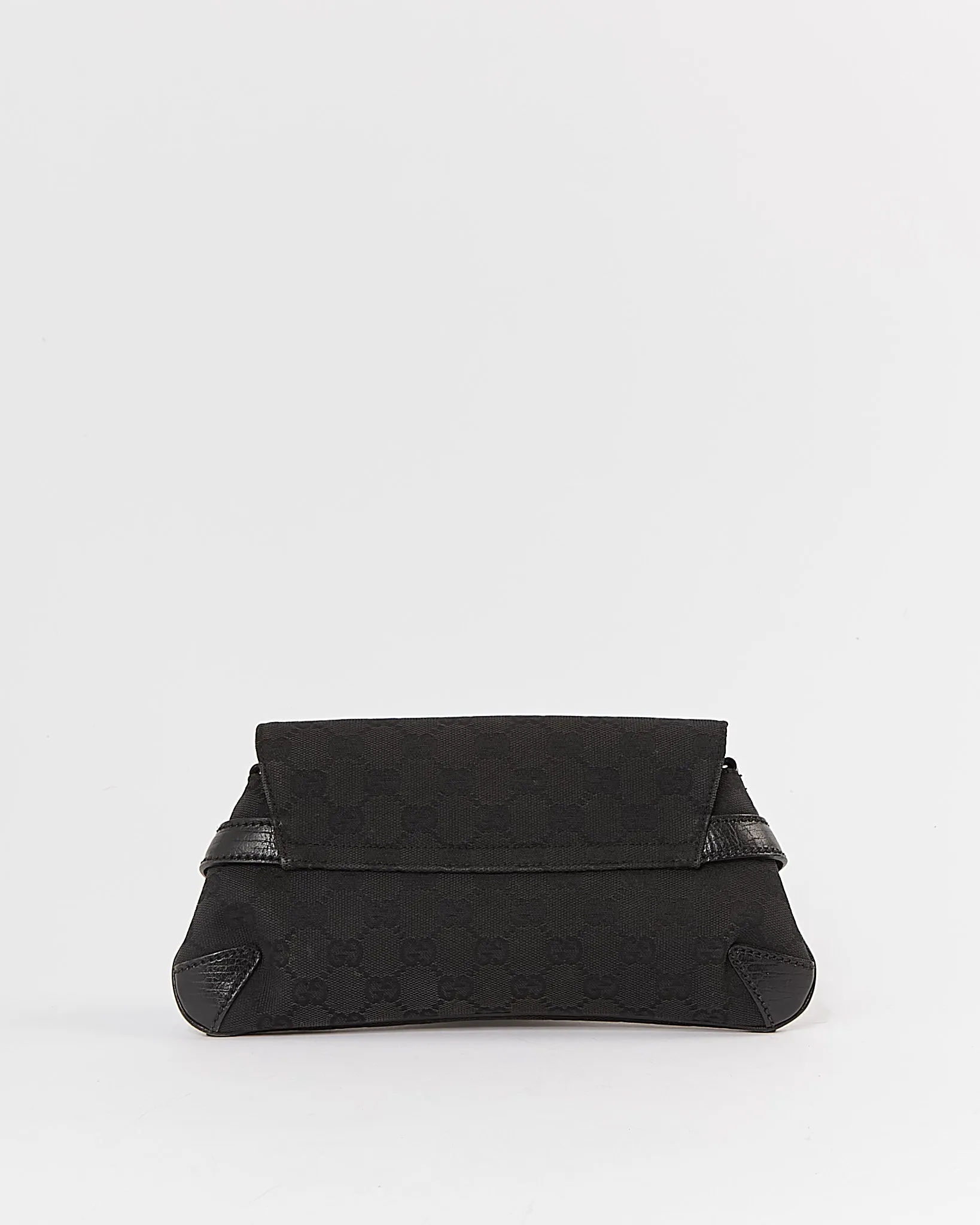 Gucci Black GG Canvas Horsebit Clutch