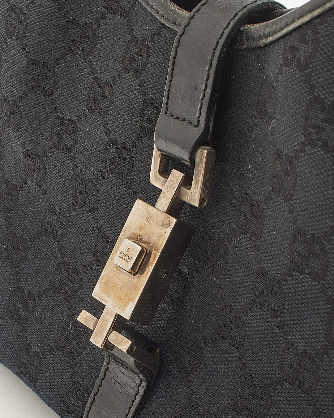 Gucci Black GG Canvas Jackie Hobo Shoulder Bag