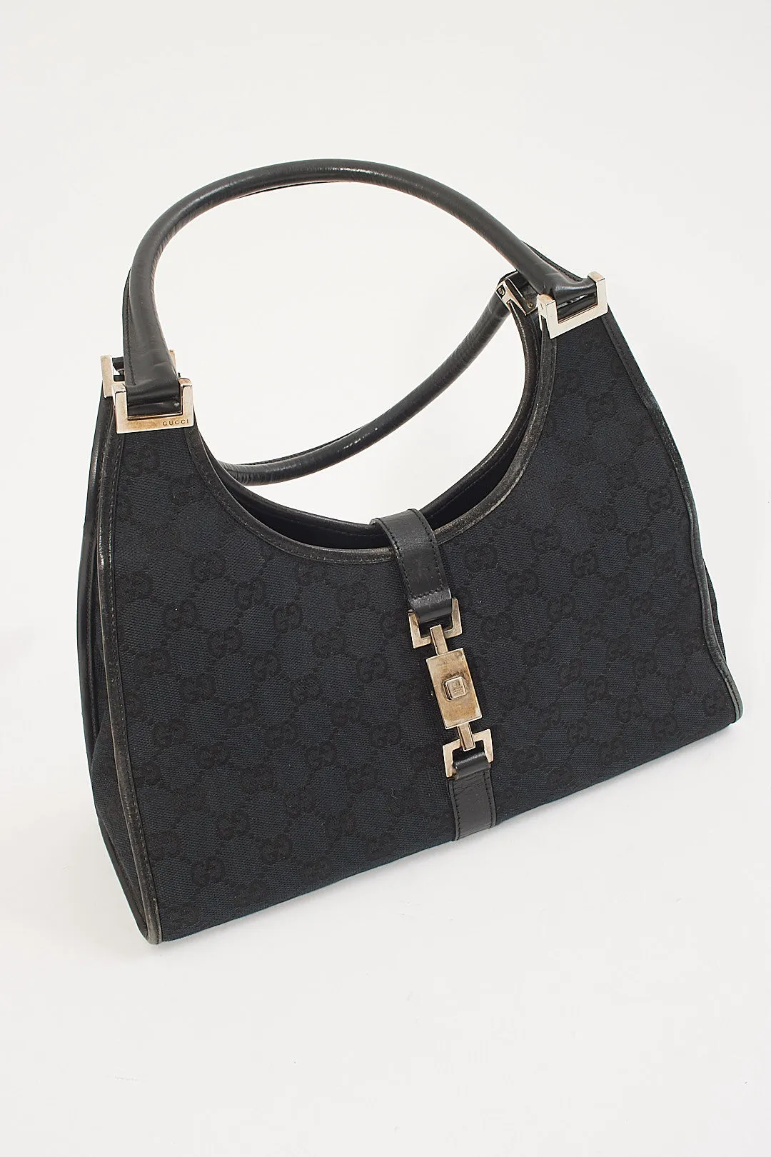 Gucci Black GG Canvas Jackie Hobo Shoulder Bag