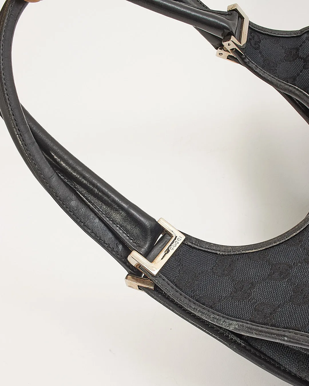 Gucci Black GG Canvas Jackie Hobo Shoulder Bag