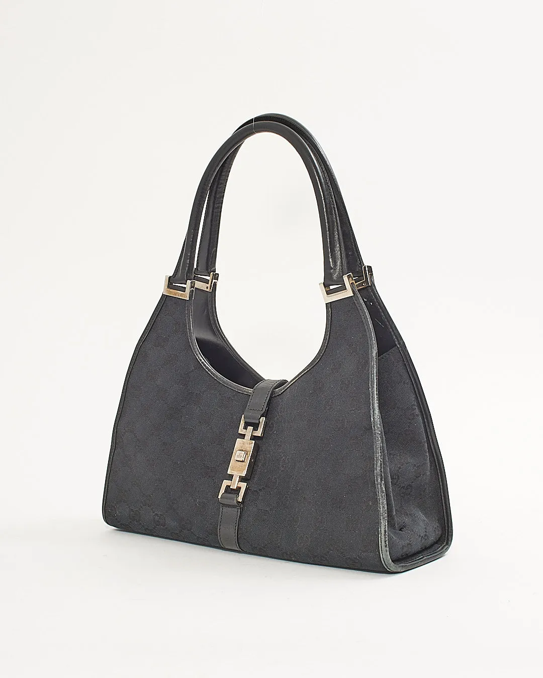 Gucci Black GG Canvas Jackie Hobo Shoulder Bag