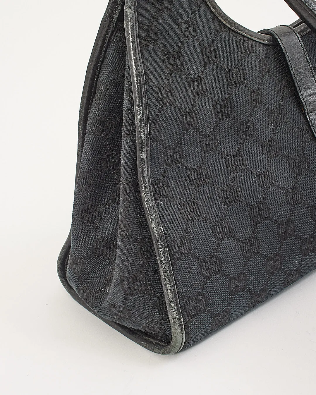 Gucci Black GG Canvas Jackie Hobo Shoulder Bag