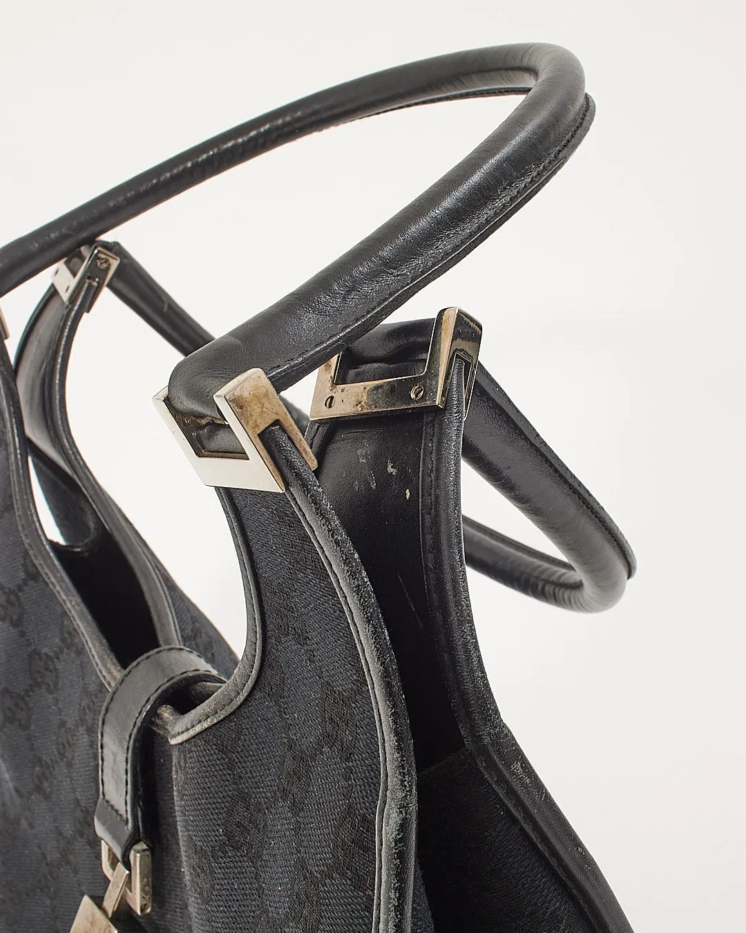 Gucci Black GG Canvas Jackie Hobo Shoulder Bag