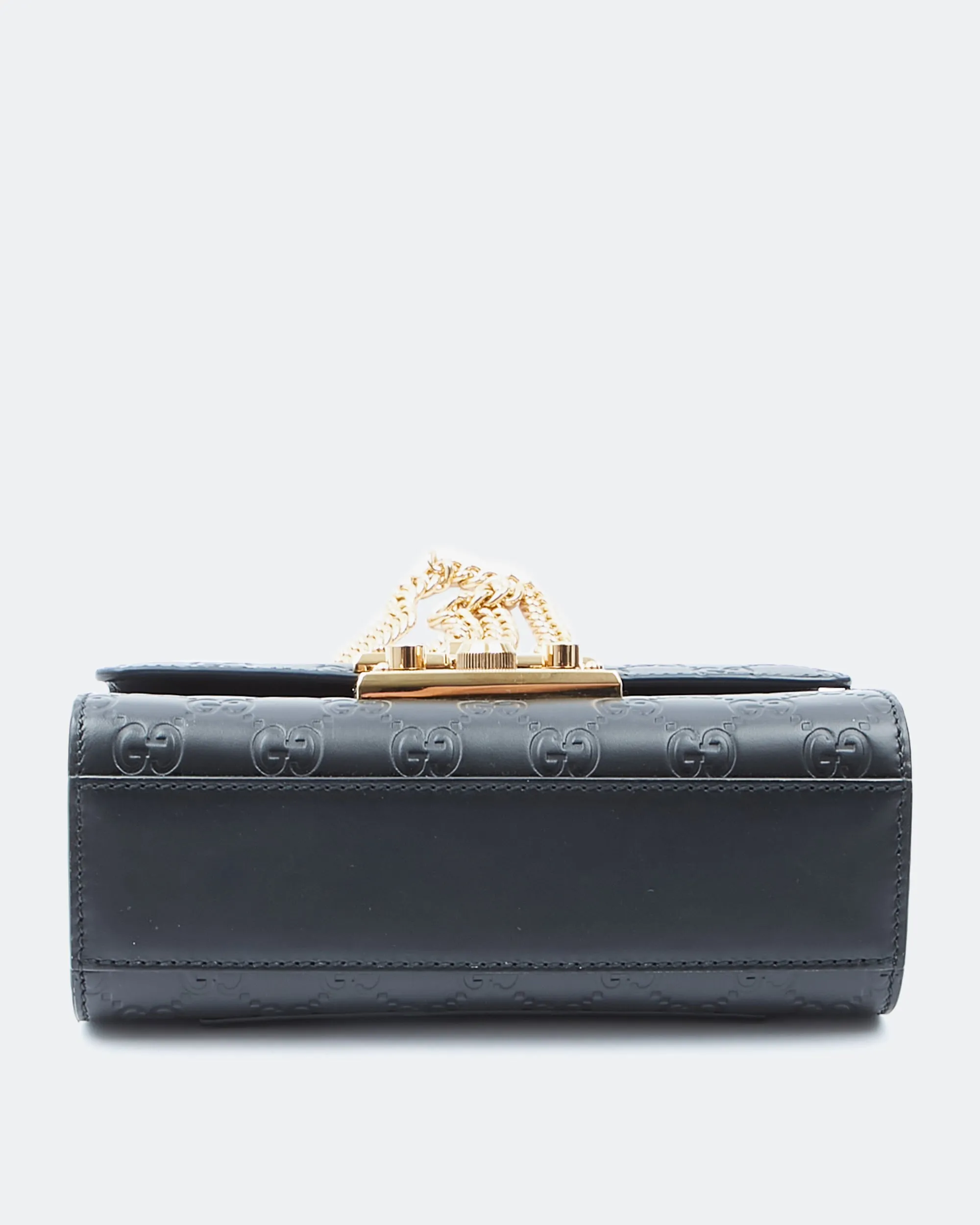 Gucci Black GG Signature Small Padlock Shoulder Bag
