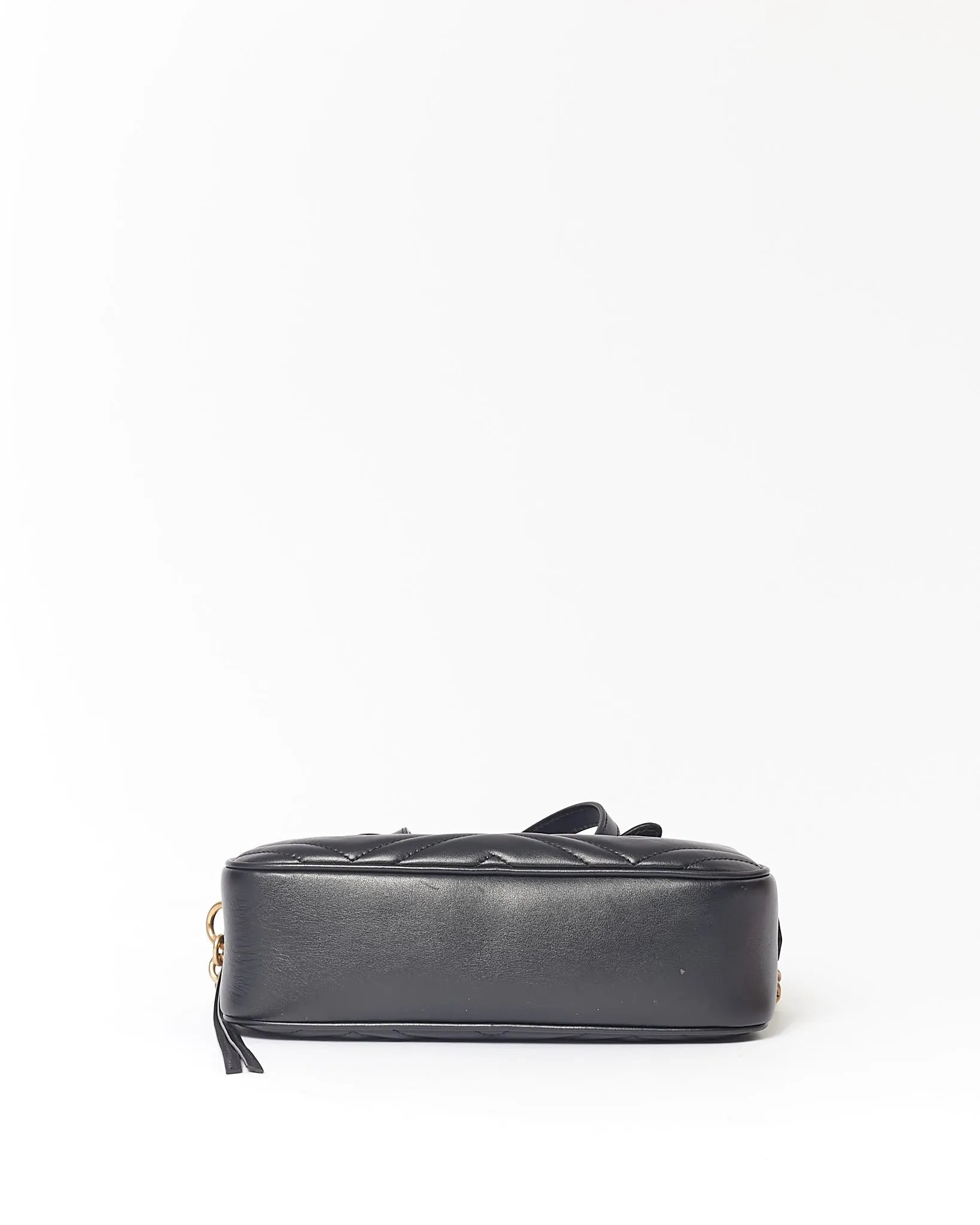 Gucci Black Leather Matelasse GG Marmont Camera Small Bag