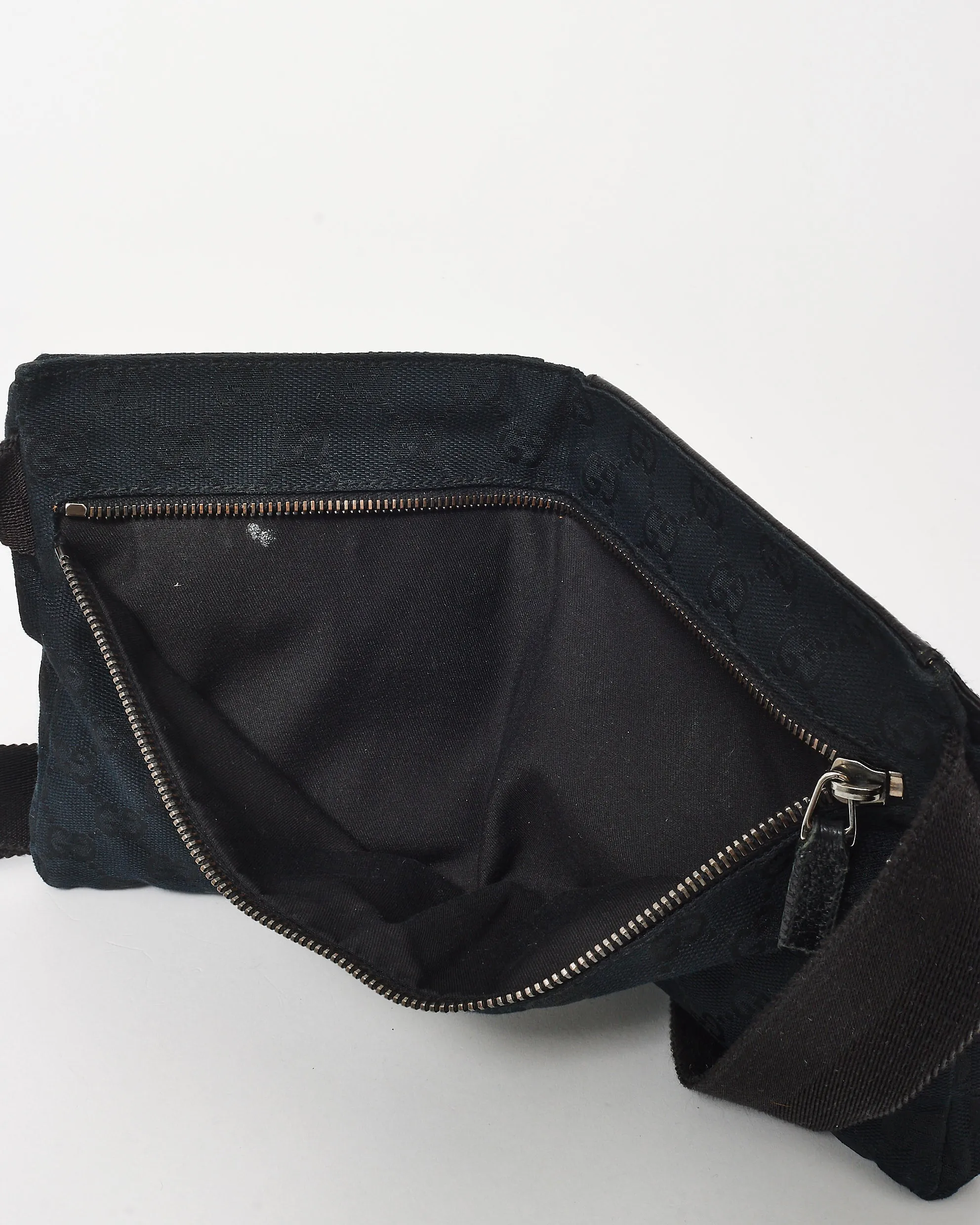 Gucci Black Monogram GG Canvas Pocket Belt Bag