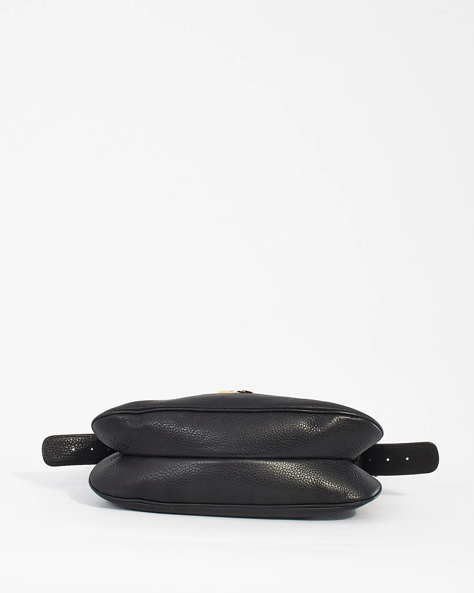 Gucci Black Pebbled Leather 1973 Messenger Bag