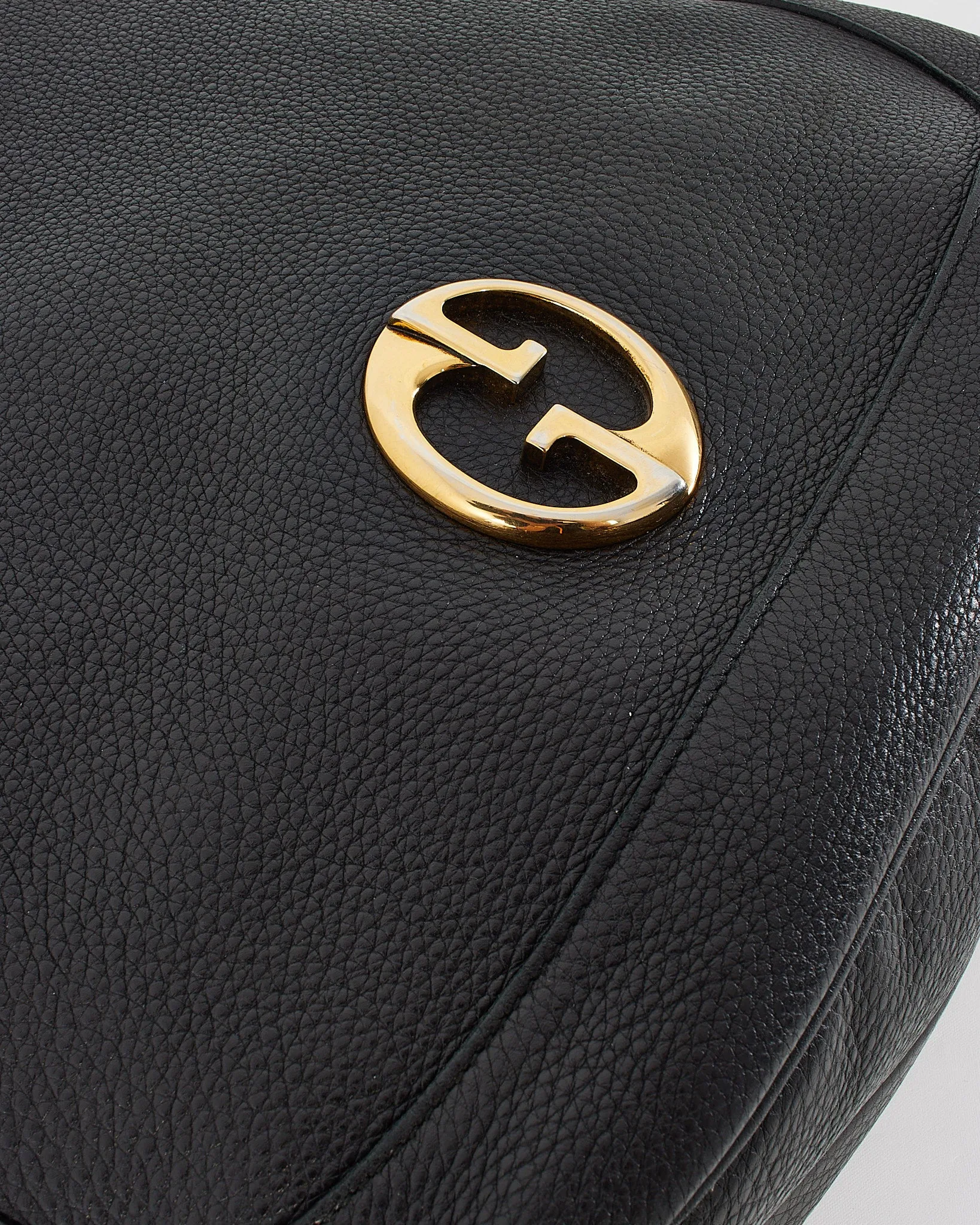Gucci Black Pebbled Leather 1973 Messenger Bag