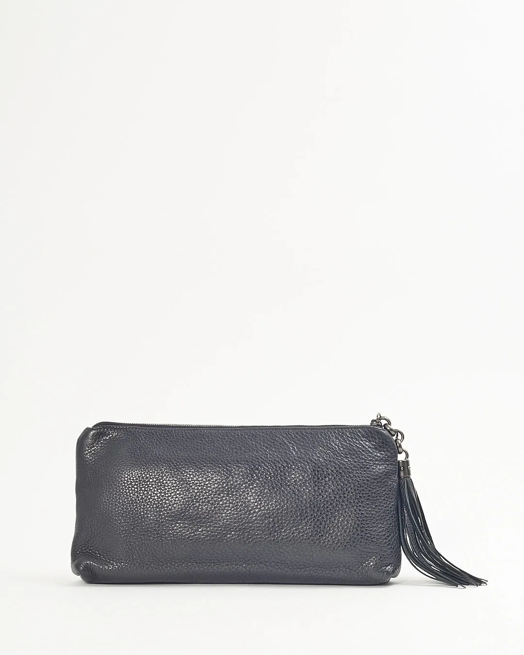 Gucci Black Pebbled Leather Horsebit Clutch Pouch