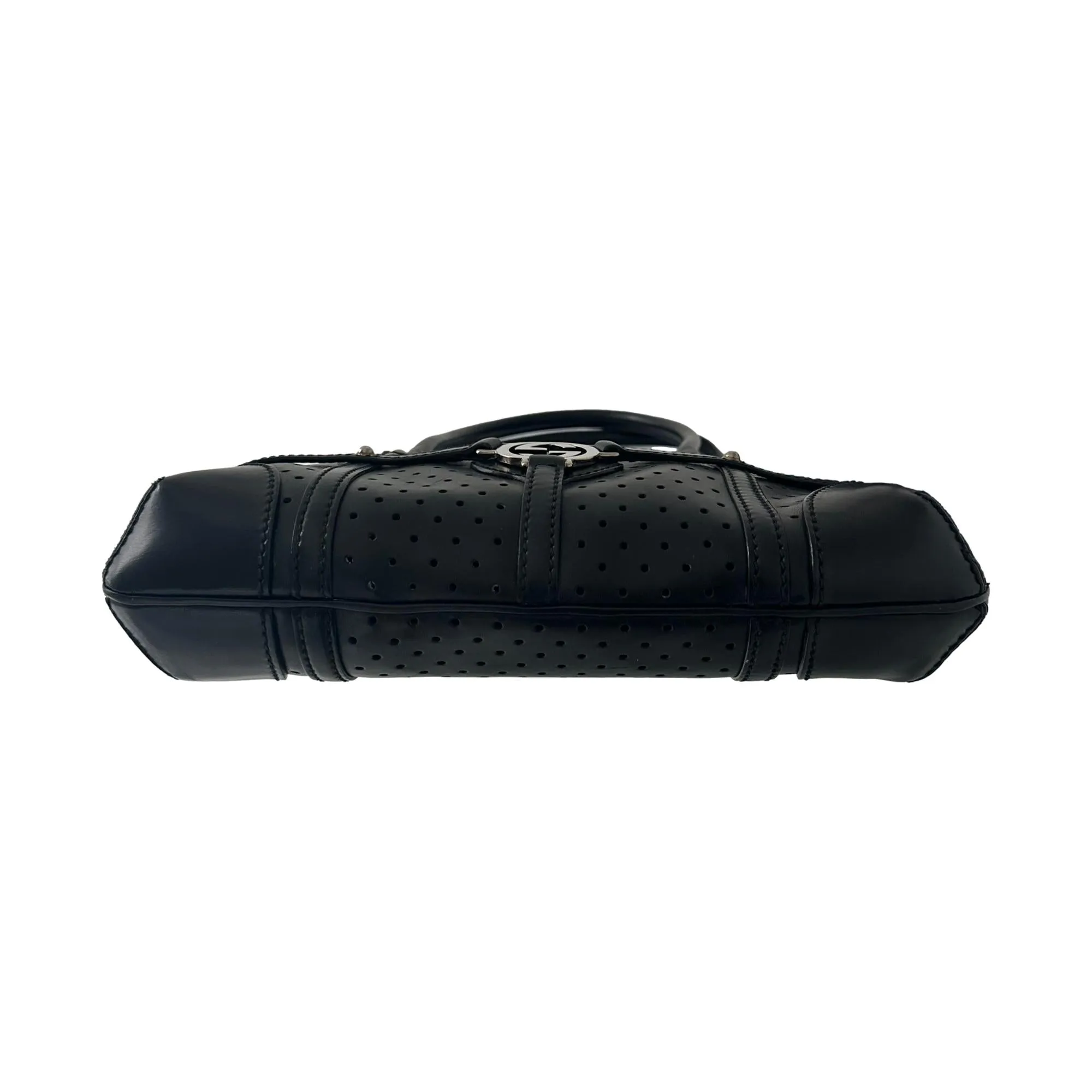 Gucci Black Perforated Bondage Shoulder Bag