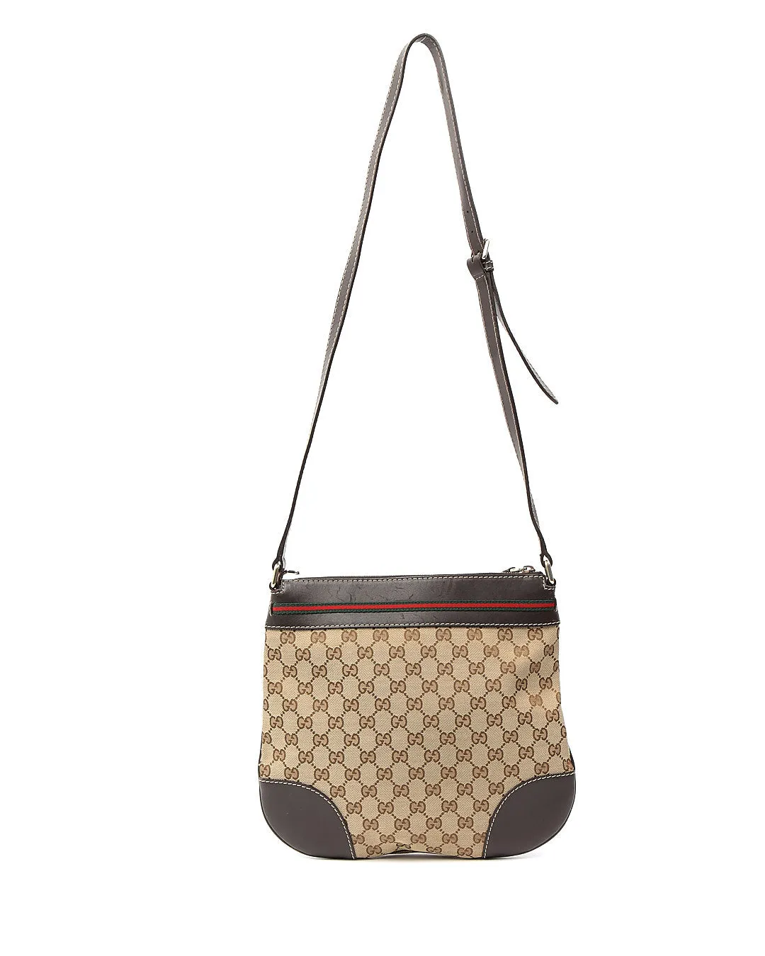 Gucci Brown GG Canvas Web Bow Detail Crossbody Bag