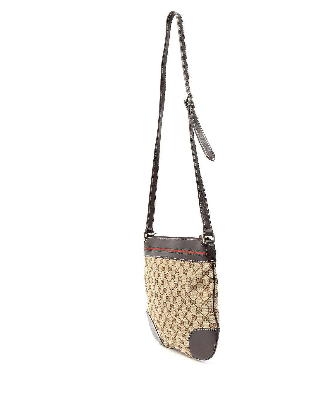 Gucci Brown GG Canvas Web Bow Detail Crossbody Bag