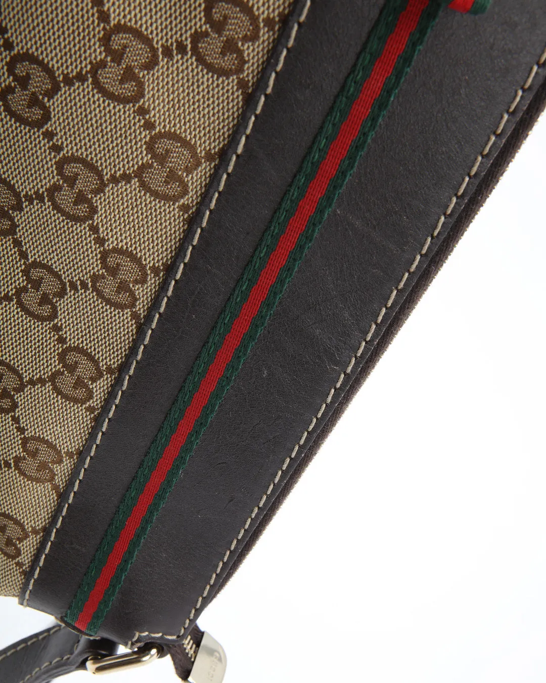 Gucci Brown GG Canvas Web Bow Detail Crossbody Bag