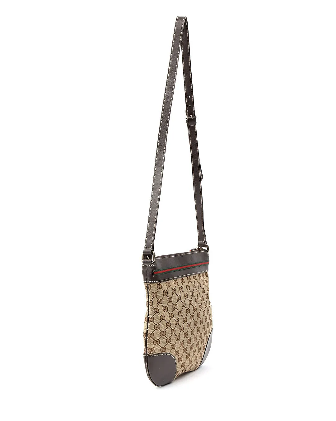 Gucci Brown GG Canvas Web Bow Detail Crossbody Bag