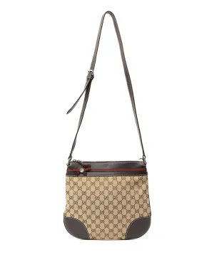 Gucci Brown GG Canvas Web Bow Detail Crossbody Bag