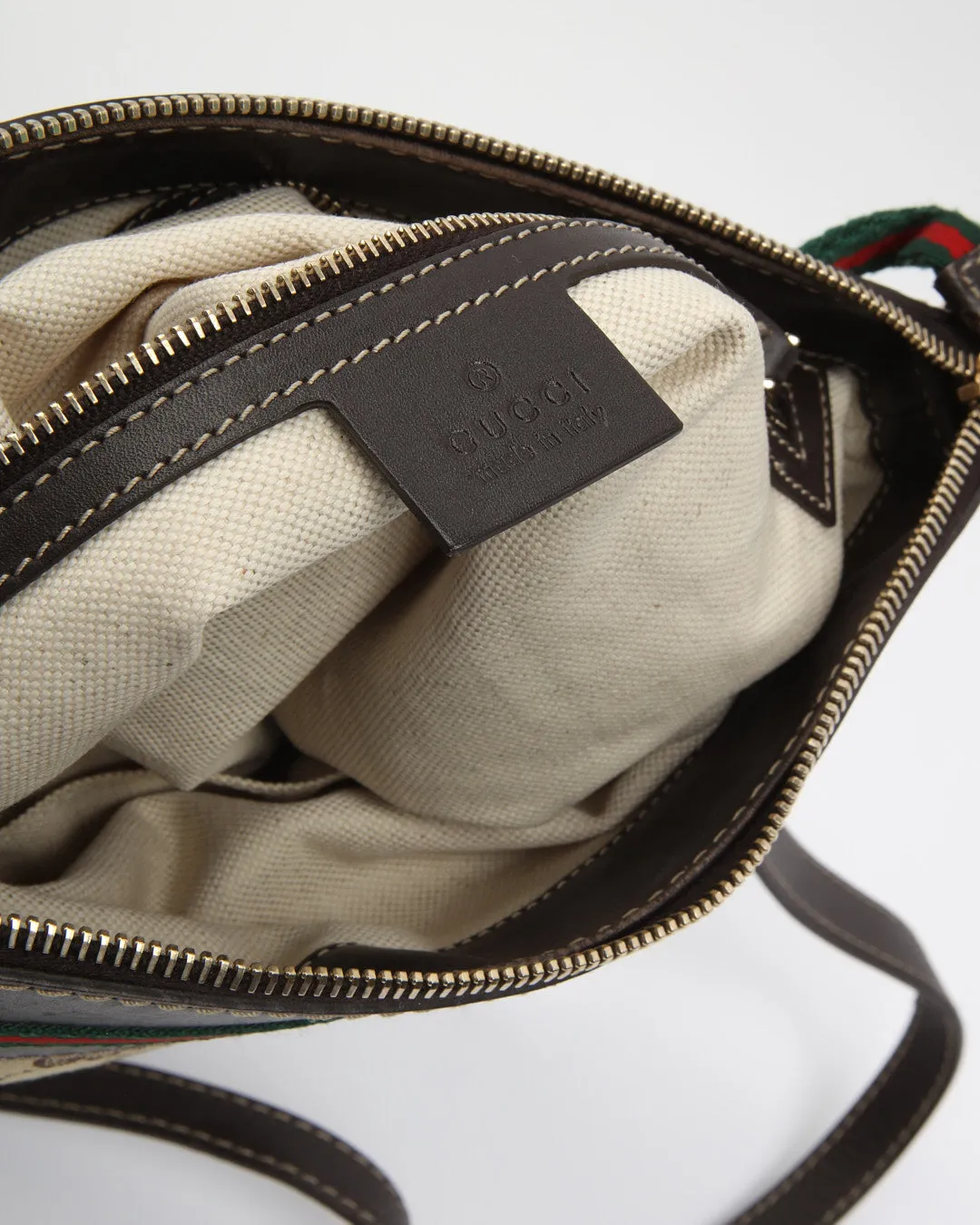 Gucci Brown GG Canvas Web Bow Detail Crossbody Bag