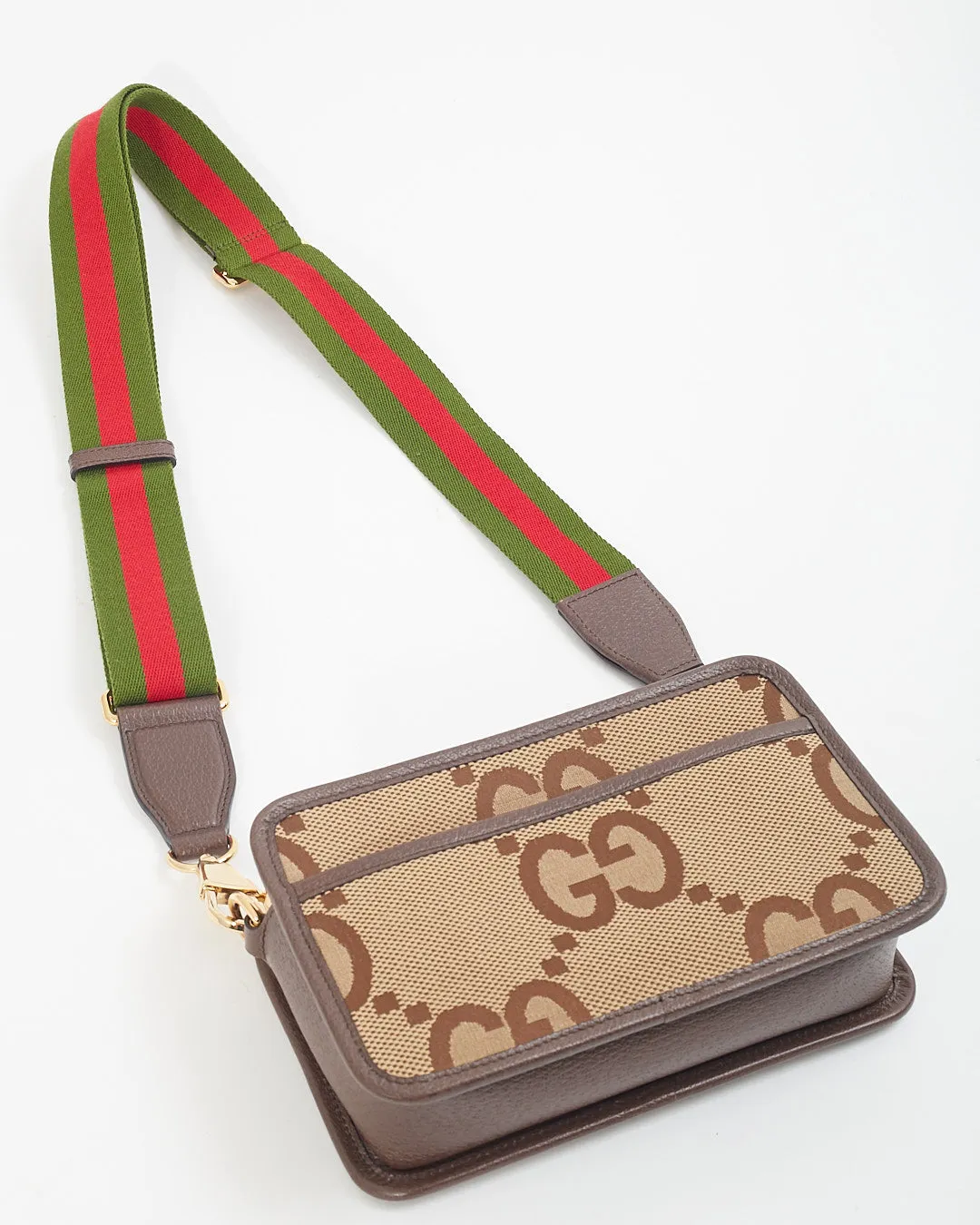 Gucci Brown Giant Monogram Canvas Camera Web Camera Bag