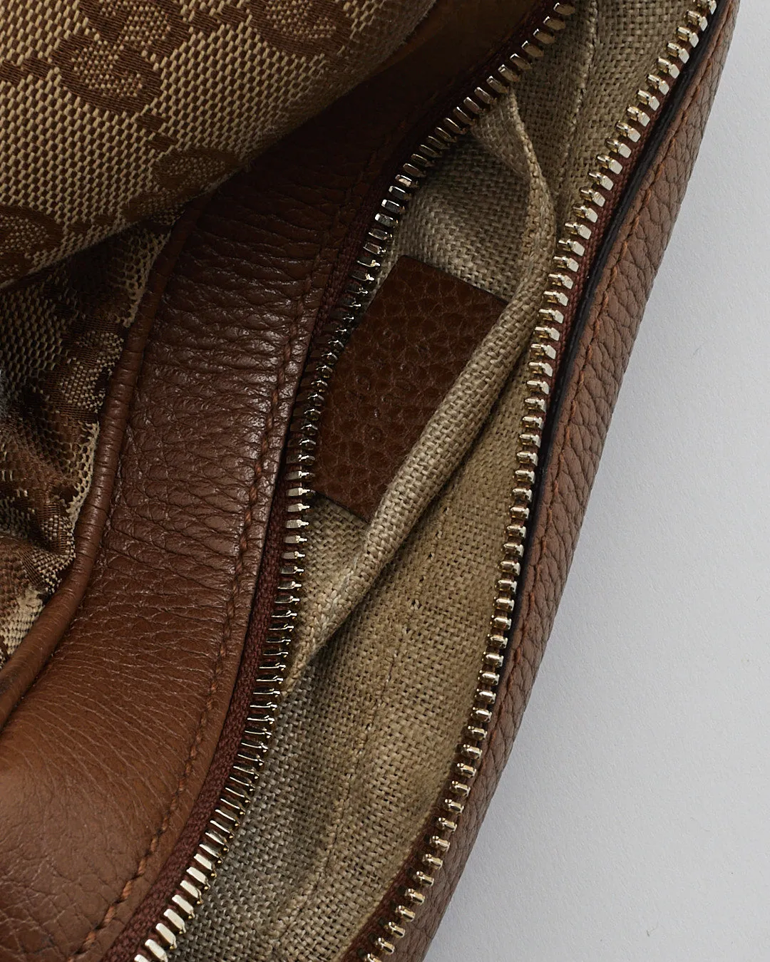 Gucci Brown Monogram Canvas Bree Camera Crossbody Bag