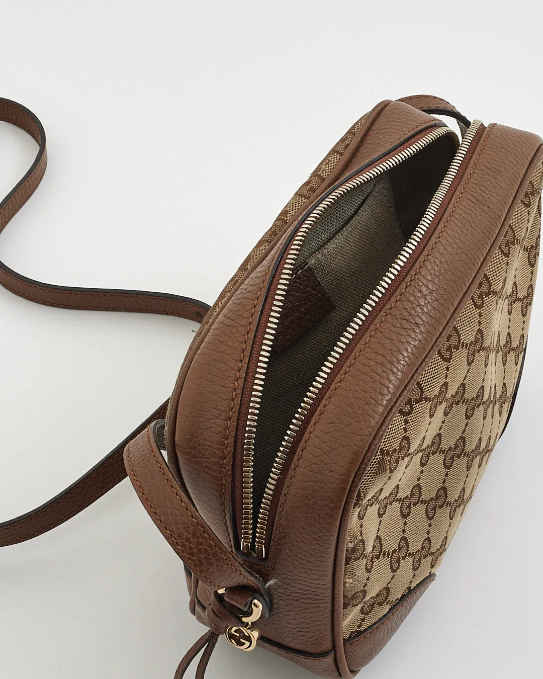 Gucci Brown Monogram Canvas Bree Camera Crossbody Bag