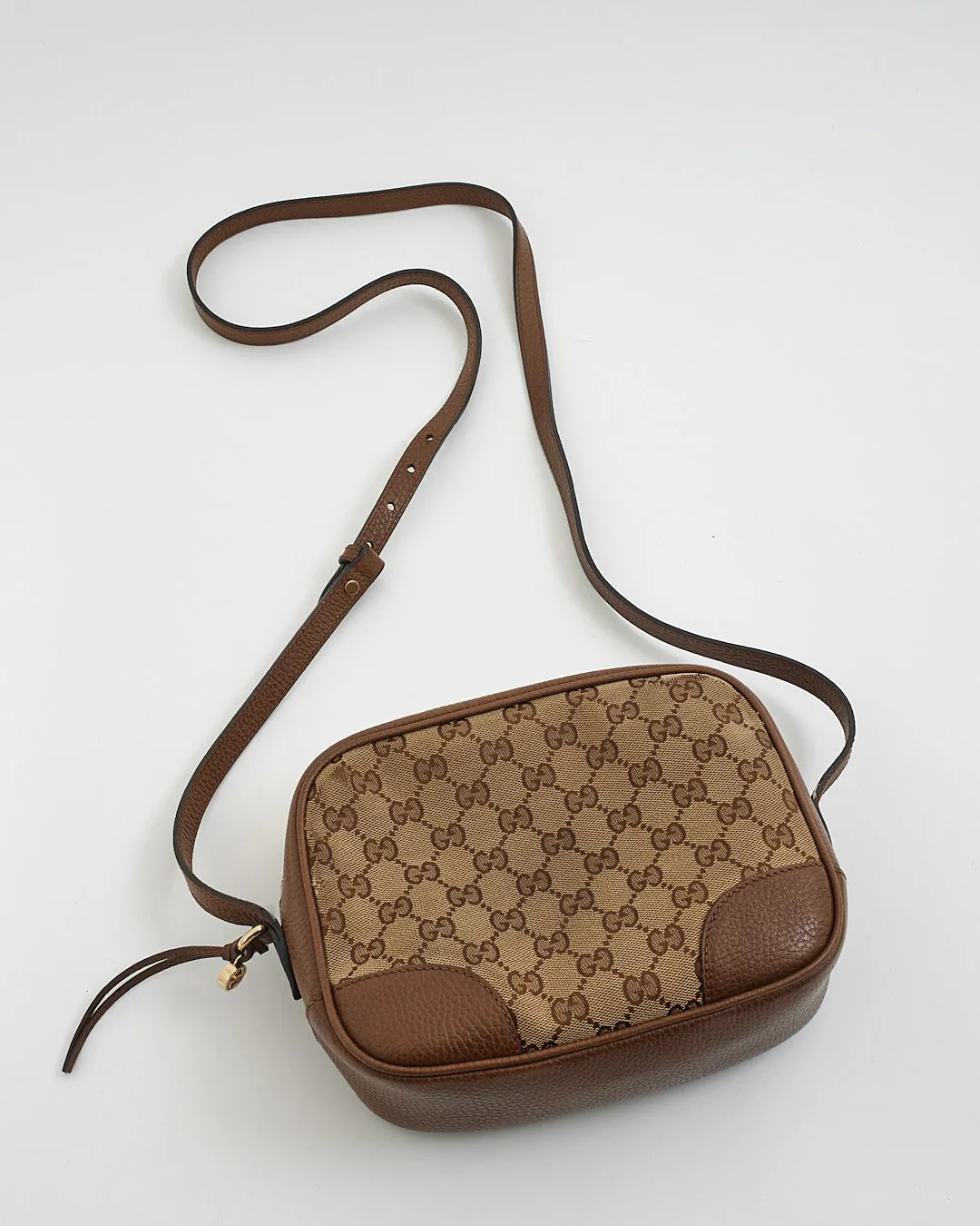 Gucci Brown Monogram Canvas Bree Camera Crossbody Bag