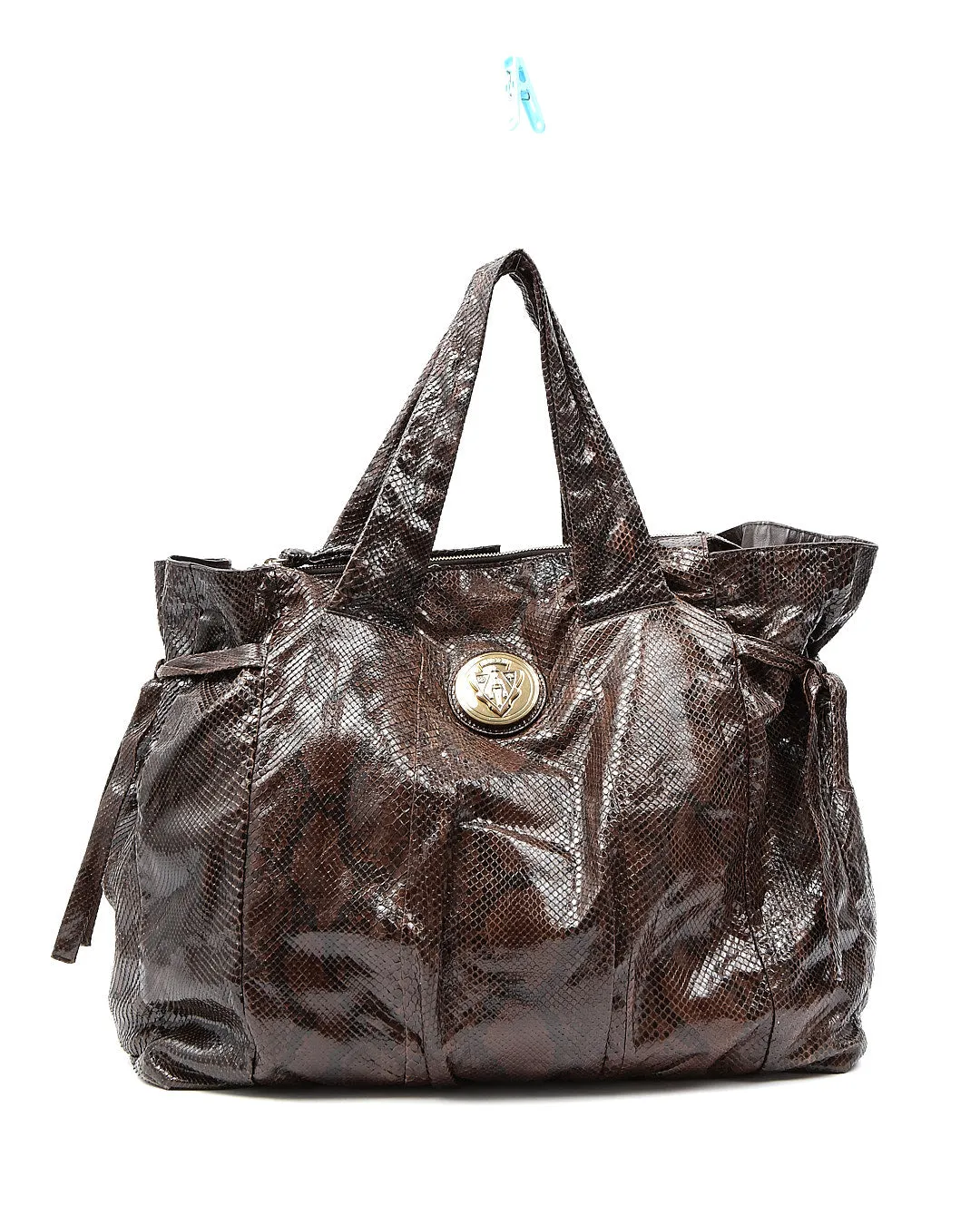 Gucci Brown Python Skin Hysteria Large Tote Bag