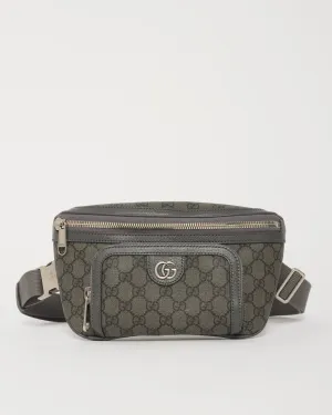 Gucci Grey Monogram GG Supreme Canvas Ophidia Belt Bag