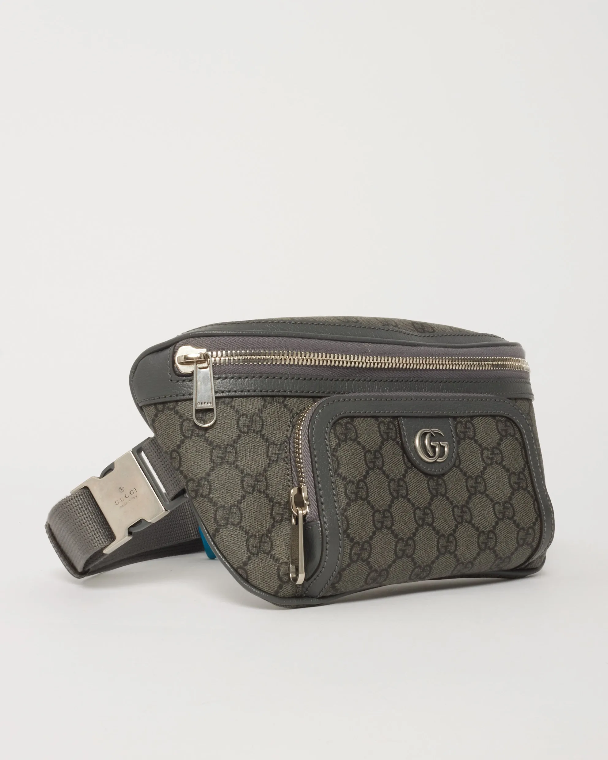 Gucci Grey Monogram GG Supreme Canvas Ophidia Belt Bag