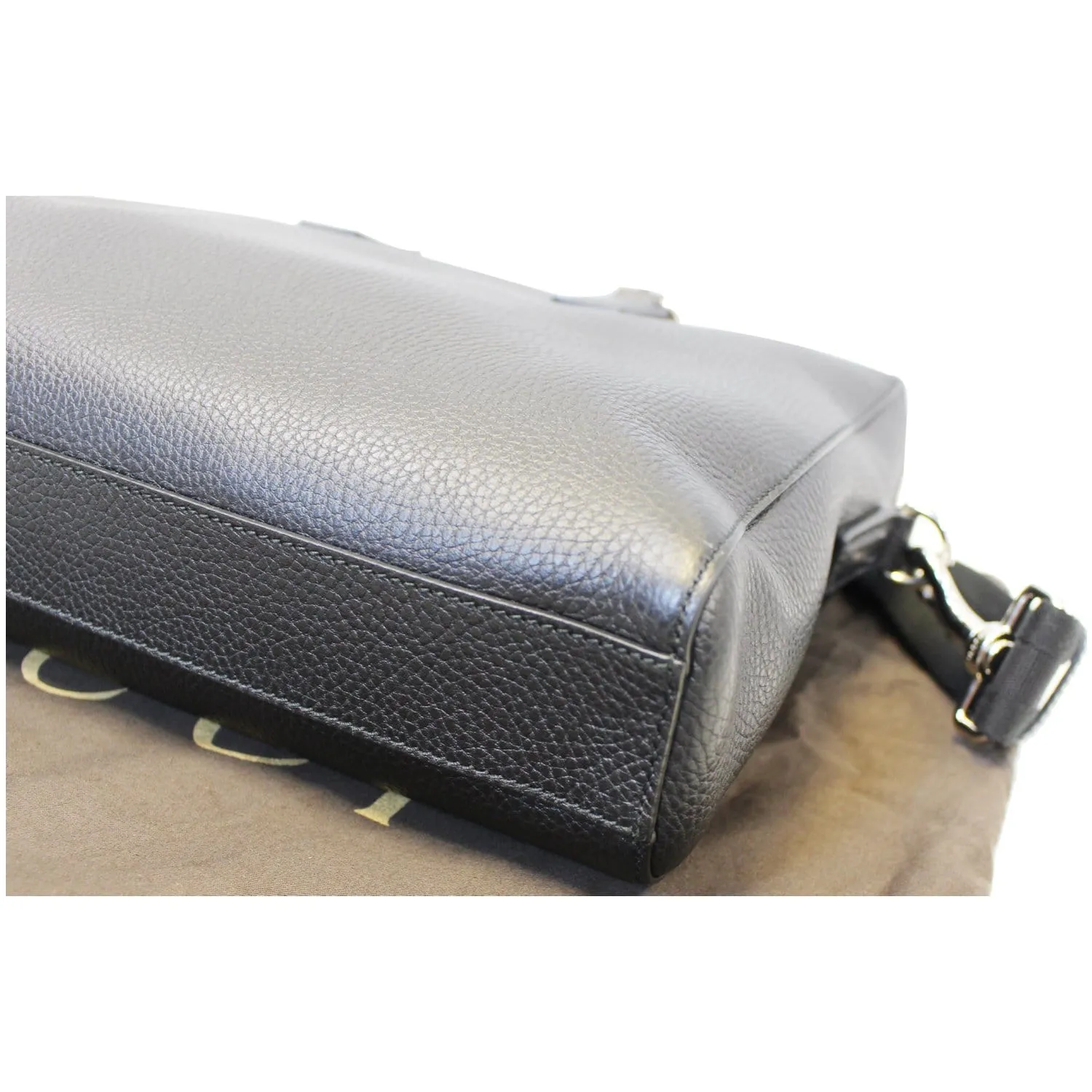 GUCCI Leather Business Briefcase Bag Black 387074