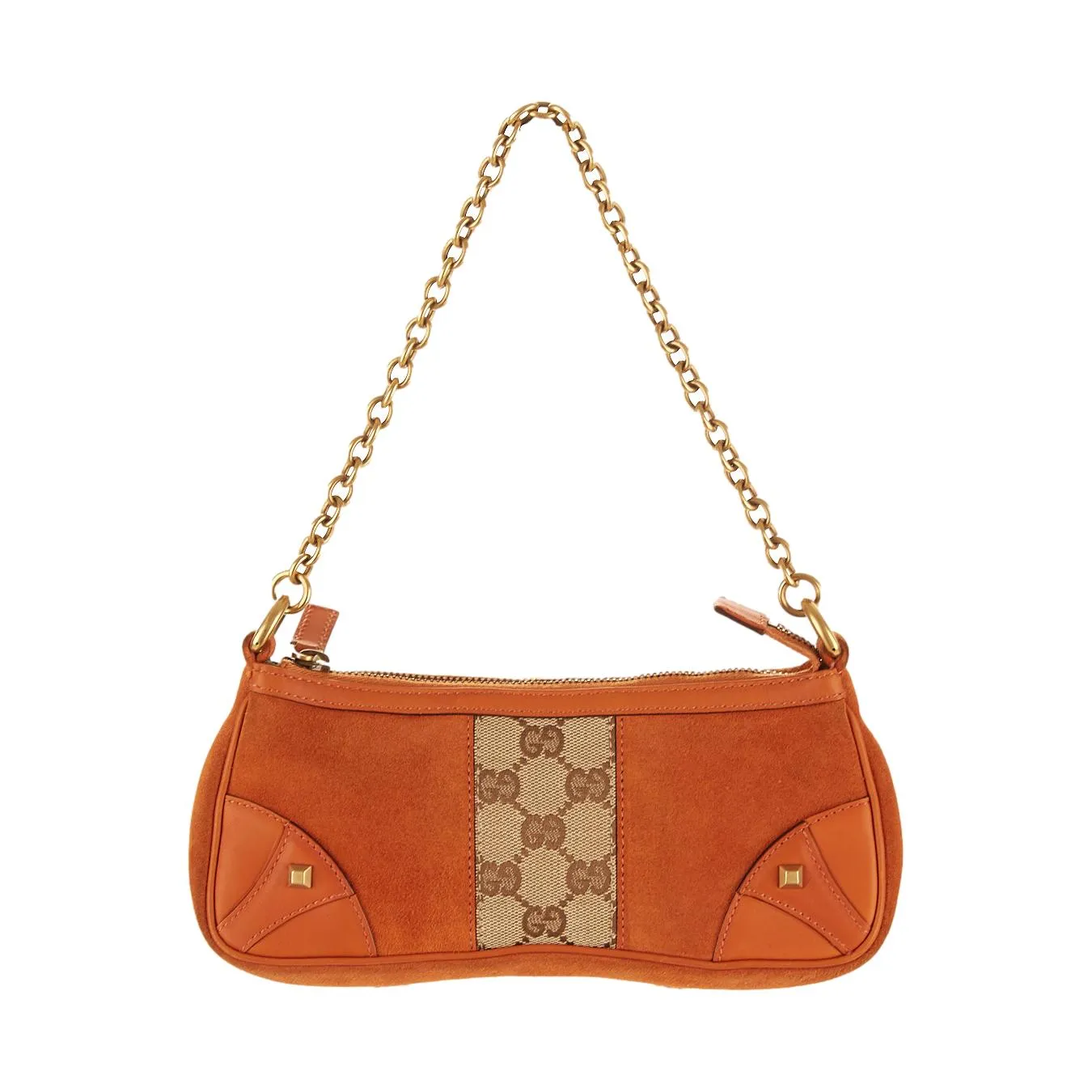 Gucci Orange Suede Shoulder Bag