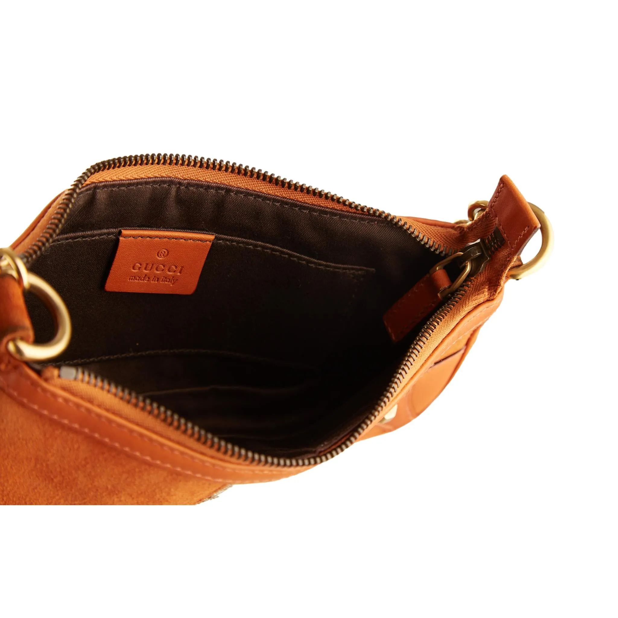 Gucci Orange Suede Shoulder Bag