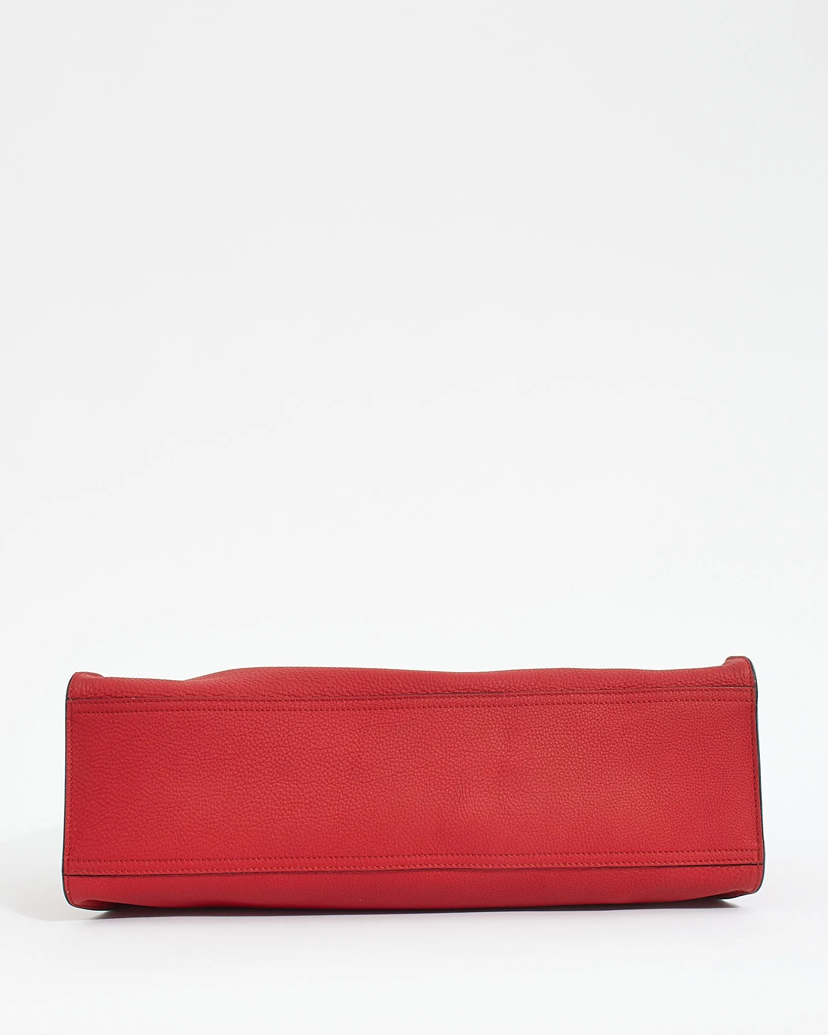 Gucci Red Pebbled Leather Jackie Large Top Handle Tote Bag