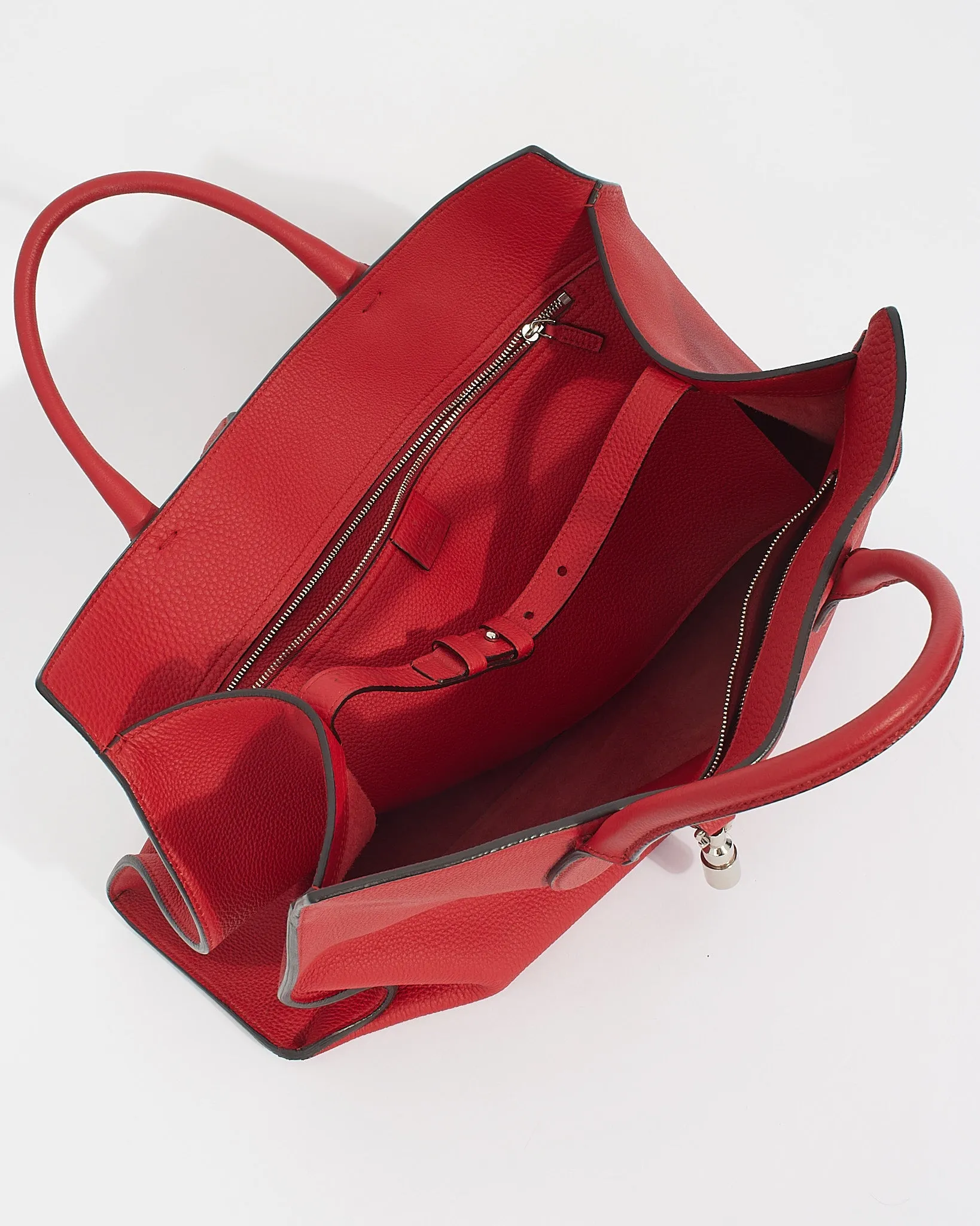 Gucci Red Pebbled Leather Jackie Large Top Handle Tote Bag