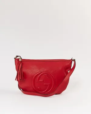 Gucci Red Pebbled Leather Soho Crossbody Bag