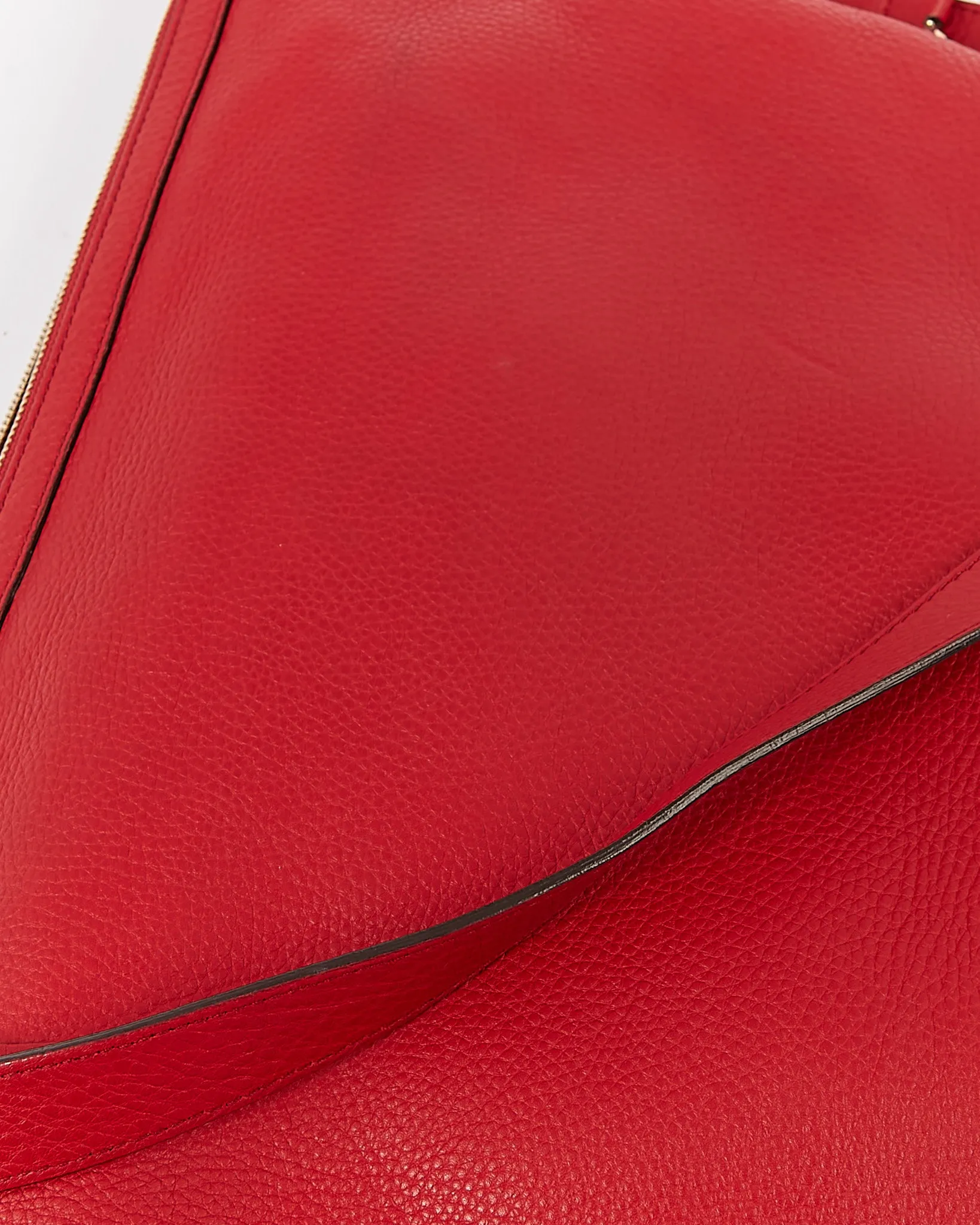 Gucci Red Pebbled Leather Soho Crossbody Bag