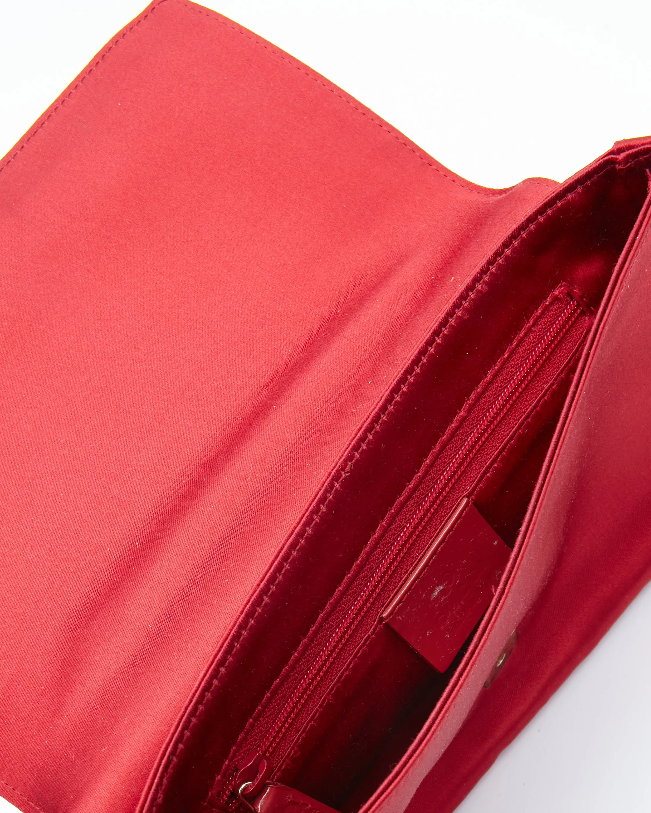 Gucci Red Satin Evening Shoulder Bag