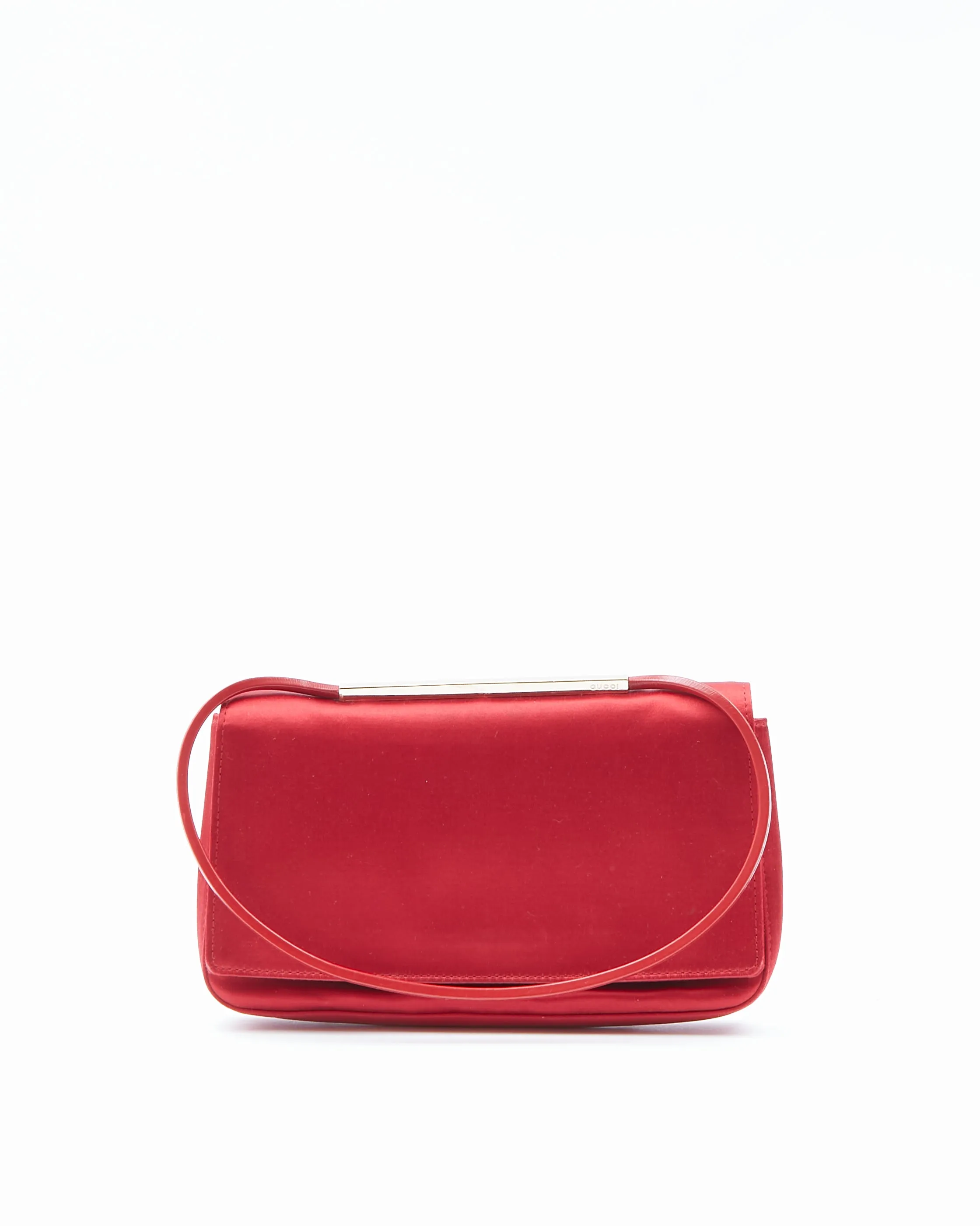Gucci Red Satin Evening Shoulder Bag