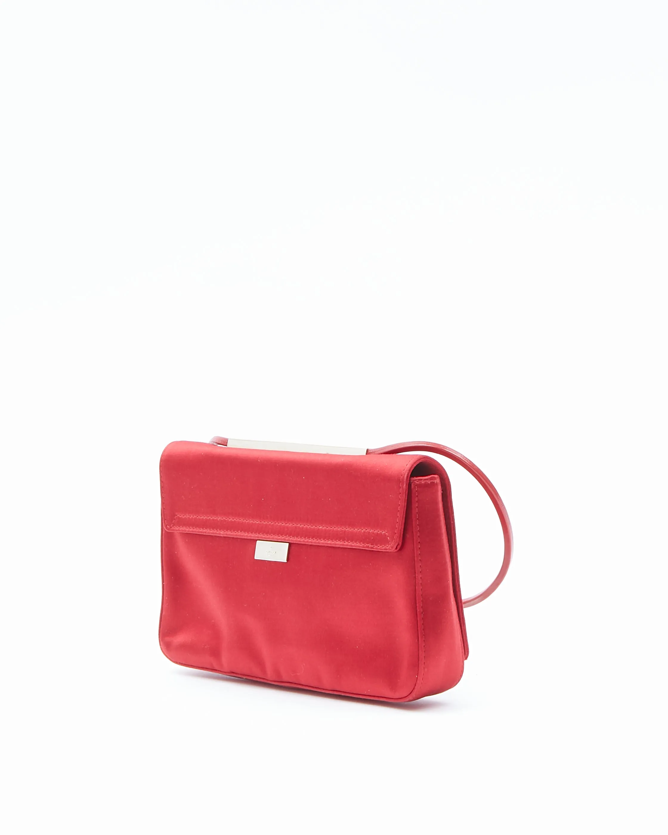 Gucci Red Satin Evening Shoulder Bag